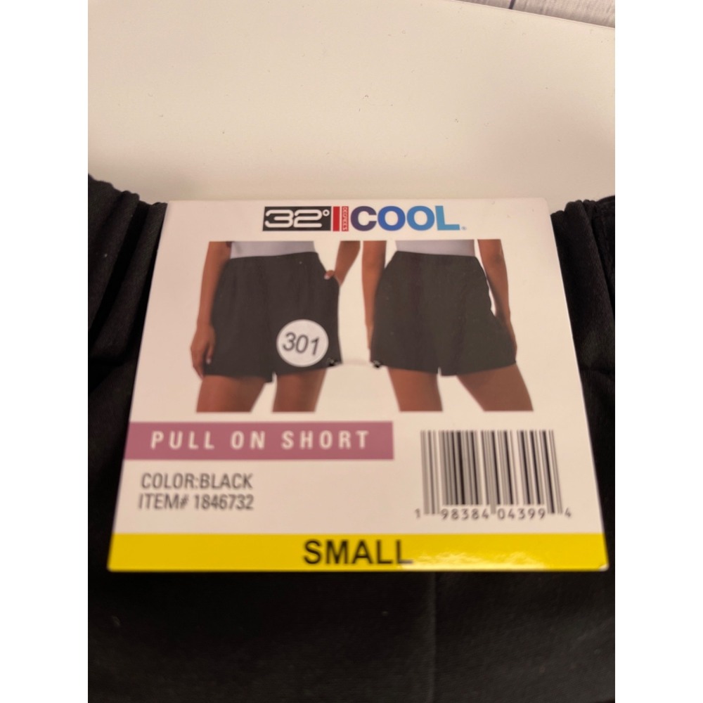 32 Degrees Cool Shorts Womens Small Black Pull On Polyester Blend